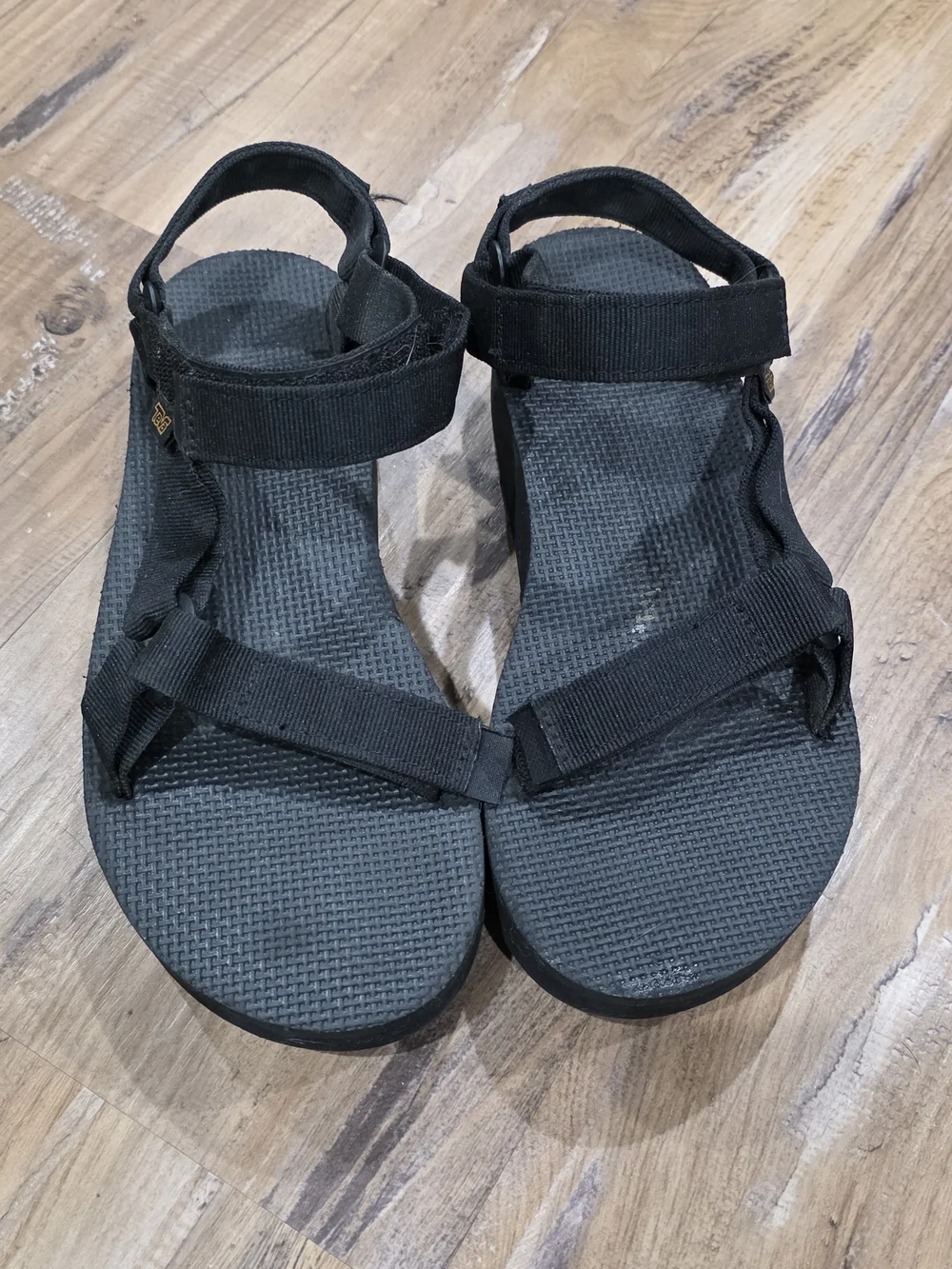 Teva Black Platform Sandals with Thick Sole